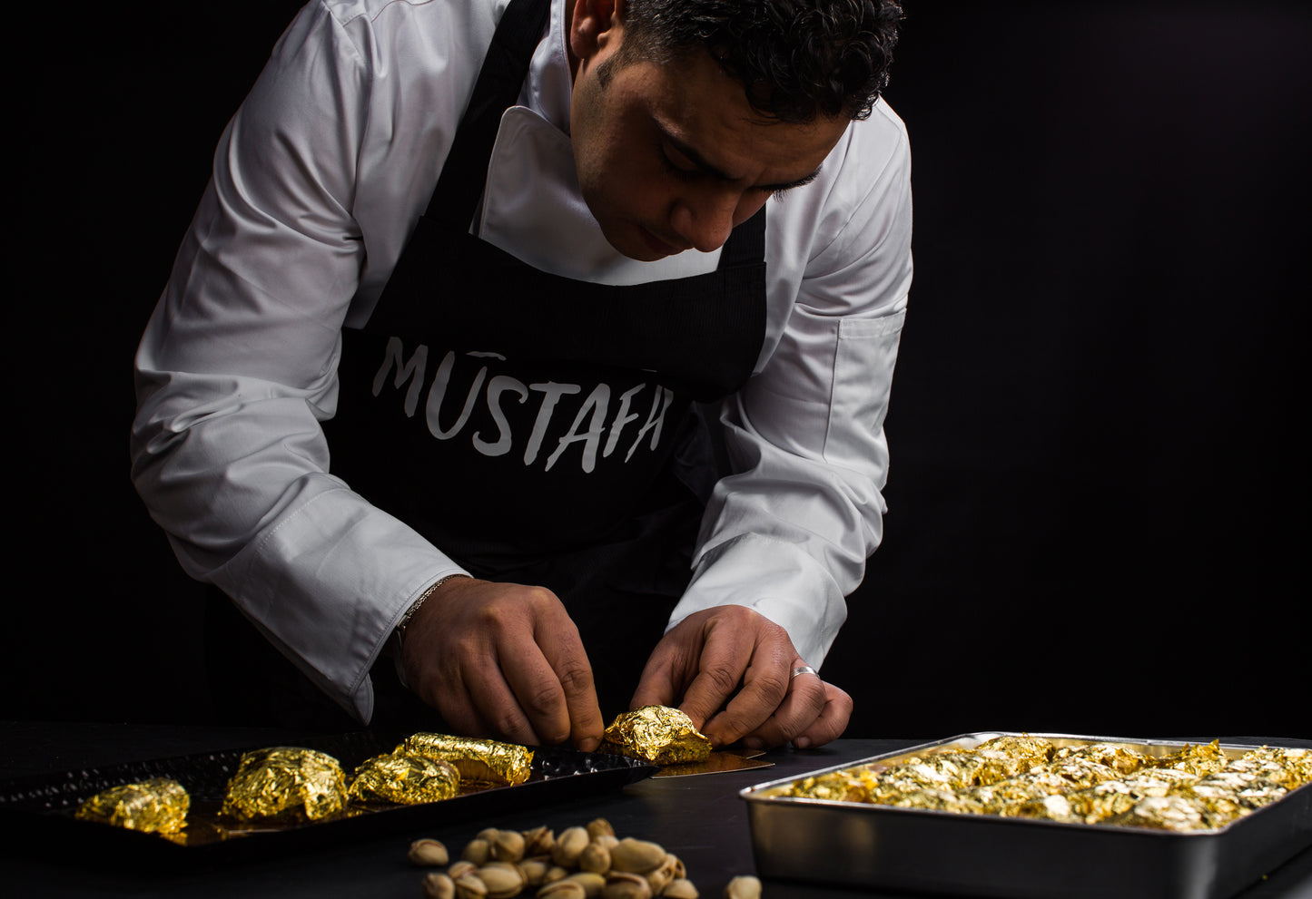 Turkish Baklava with Edible Gold Leaf