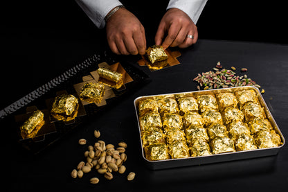 Turkish Baklava with Edible Gold Leaf